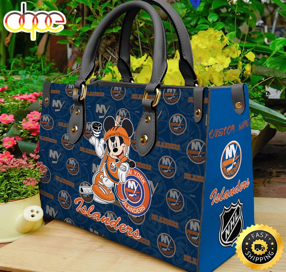 Sportswearmerch New York Islanders NHL x Mickey Women Leather Hand Bag For Fan