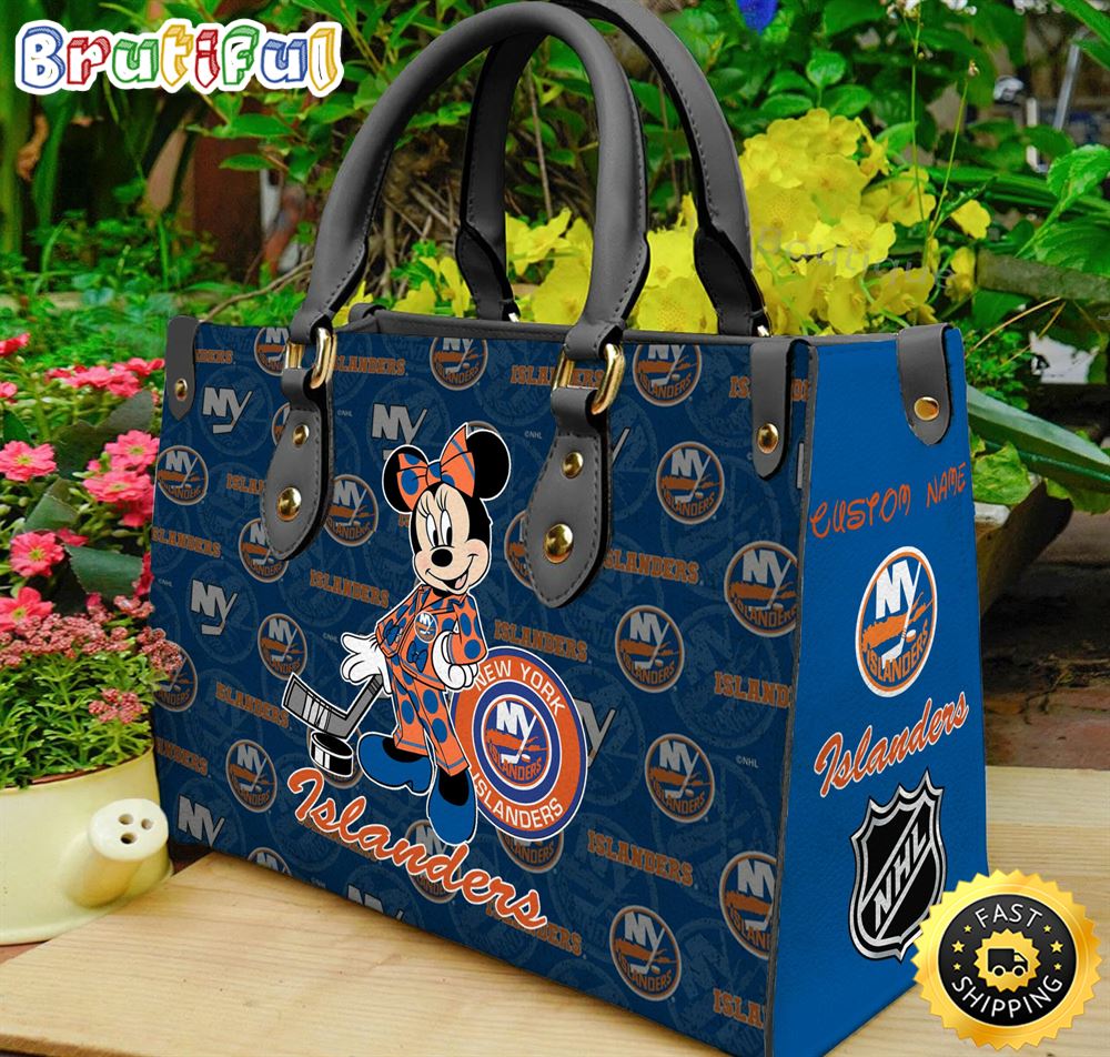 Sportswearmerch New York Islanders NHL x Minnie Leather Handbag For Fan