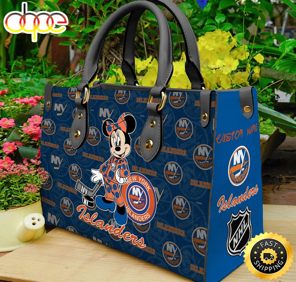 Sportswearmerch New York Islanders NHL x Minnie Women Leather Hand Bag For Fan