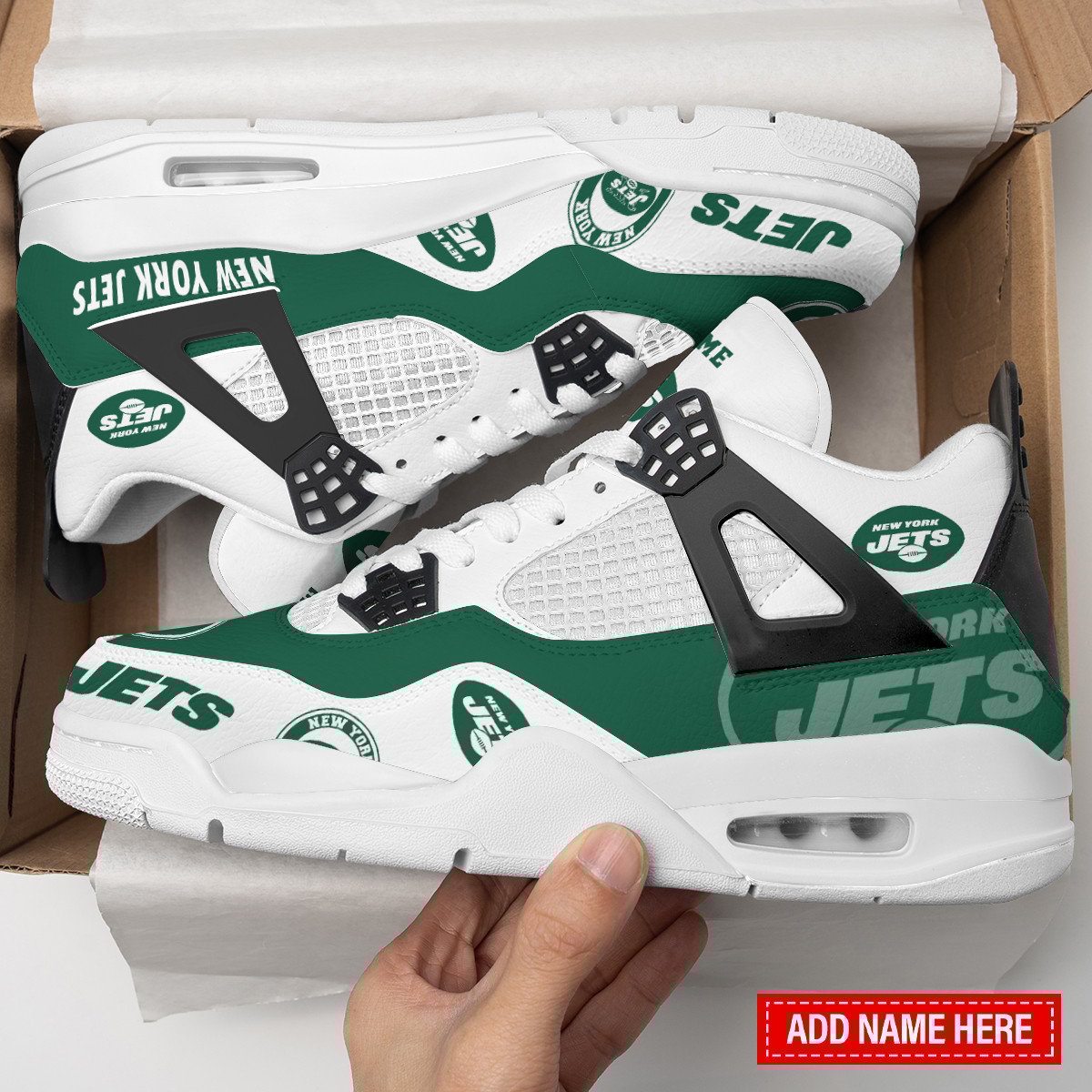 Sportswearmerch New York Jets NFL Air Jordan 4 Sneaker AJ4 Sneakers Shoes For Men And Women