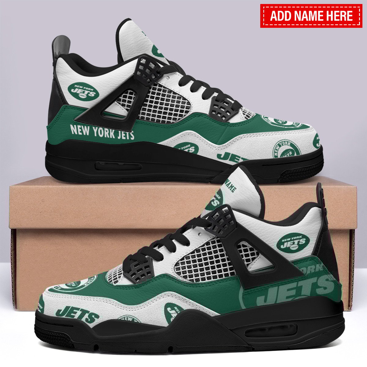 Sportswearmerch New York Jets NFL Air Jordan 4 Sneaker AJ4 Sneakers Shoes For Men And Women