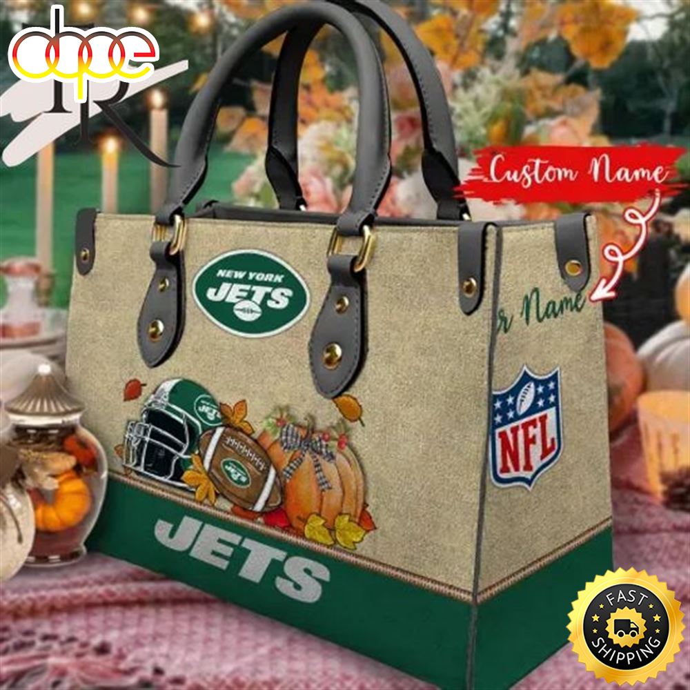 Sportswearmerch New York Jets NFL Autumn Women Leather Hand Bag For Fan