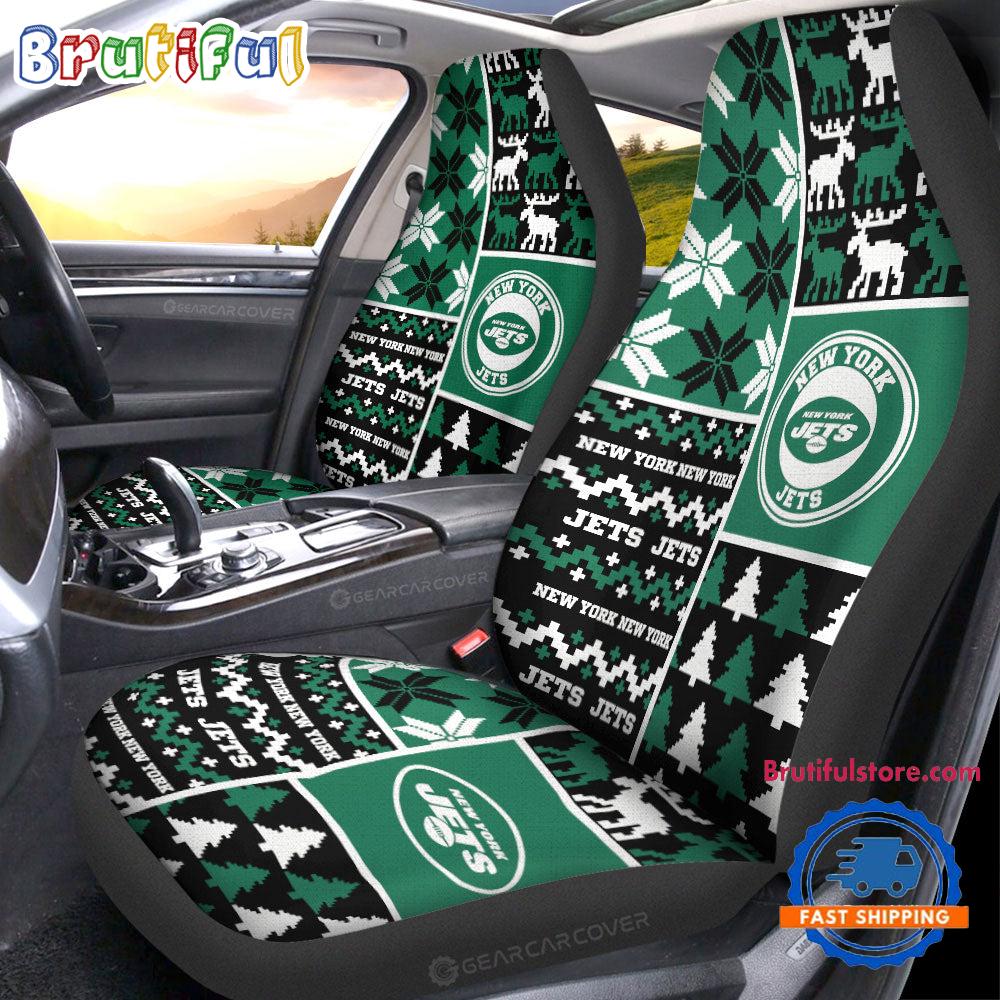Sportswearmerch New York Jets NFL Design Christmas Car Seat Covers For Fan