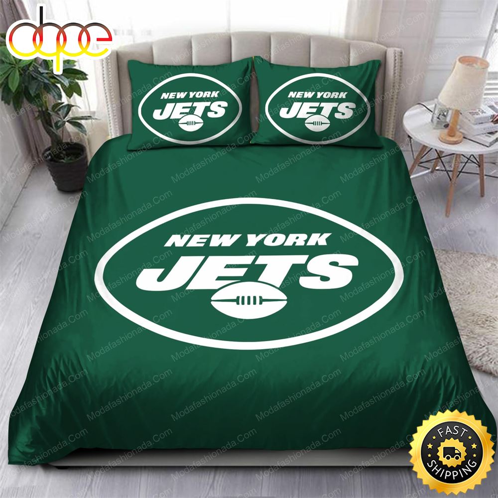Sportswearmerch New York Jets NFL Green Bedding Set For Fan