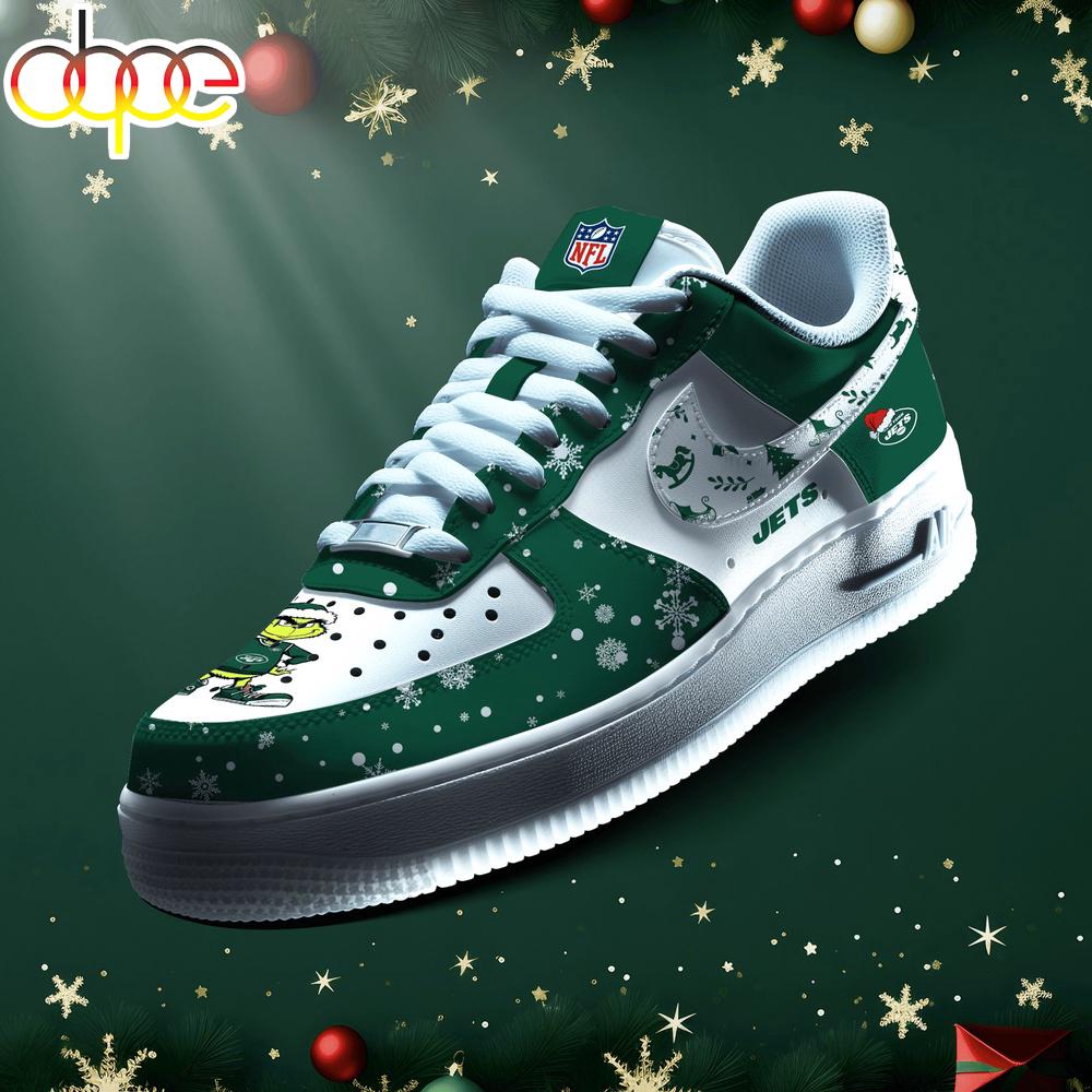 Sportswearmerch New York Jets NFL Grinch Merry Christmas Air Low-Top Sneakers Shoes For Men And Women