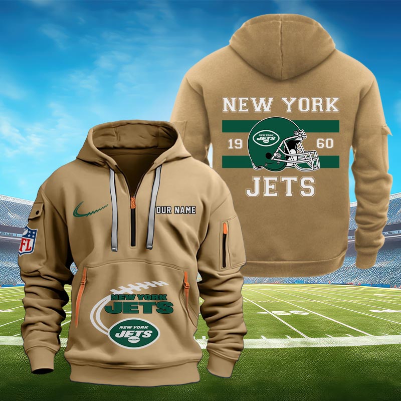 Sportswearmerch New York Jets NFL Half Zip Hoodie Personalized For Fan