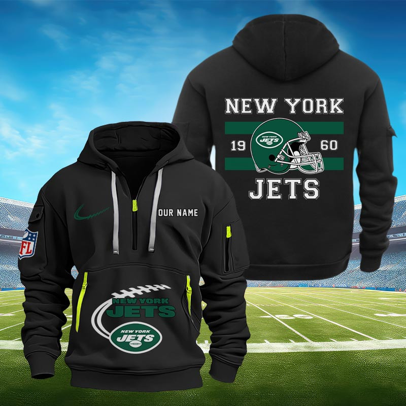 Sportswearmerch New York Jets NFL Half Zip Hoodie Personalized For Fan