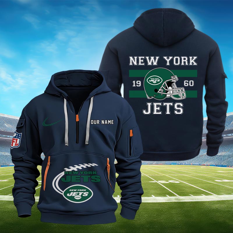 Sportswearmerch New York Jets NFL Half Zip Hoodie Personalized For Fan