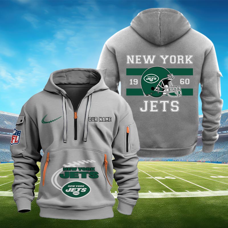 Sportswearmerch New York Jets NFL Half Zip Hoodie Personalized For Fan