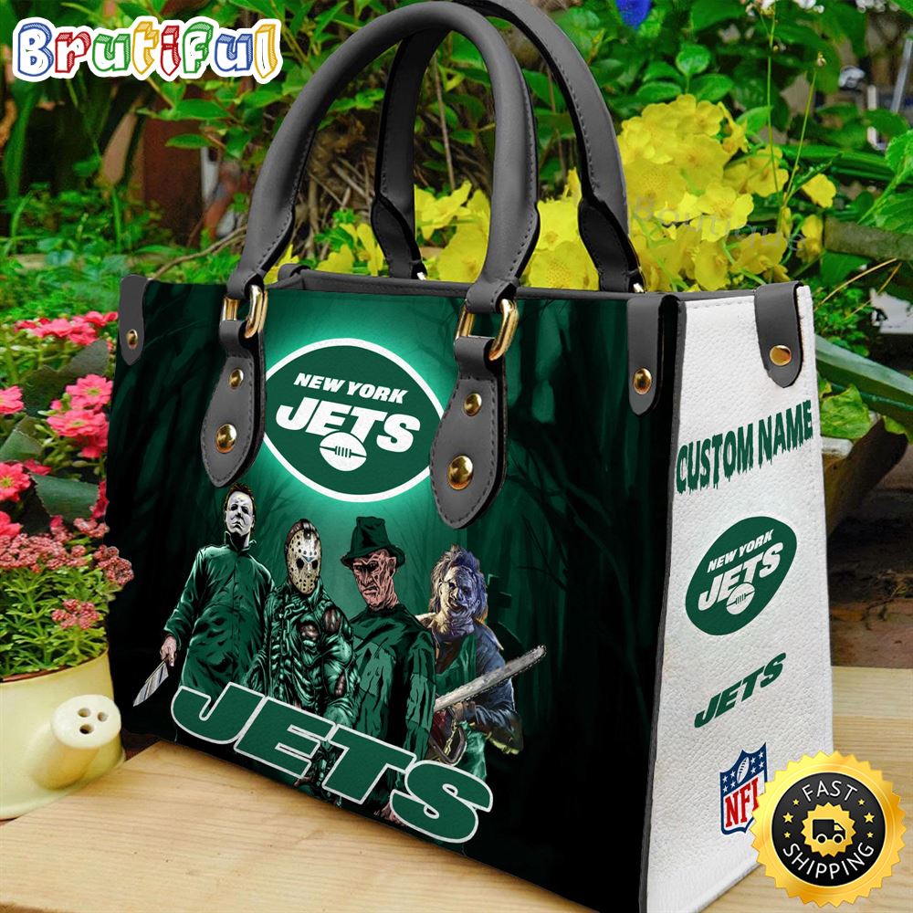 Sportswearmerch New York Jets NFL Halloween Leather Handbag For Fan