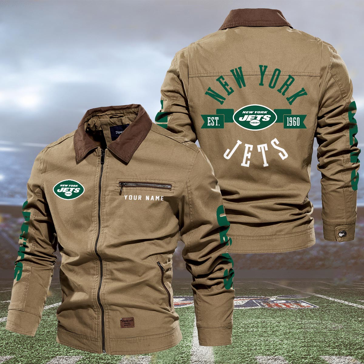 Sportswearmerch New York Jets NFL Lapel Jacket For Fan
