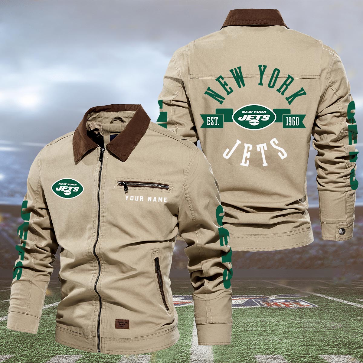 Sportswearmerch New York Jets NFL Lapel Jacket For Fan