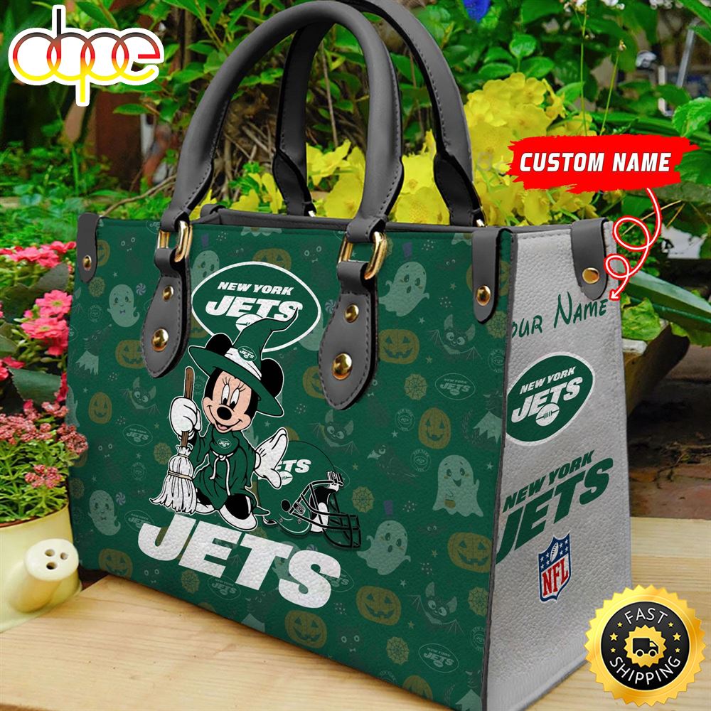 Sportswearmerch New York Jets NFL Minnie Women Leather Hand Bag For Fan