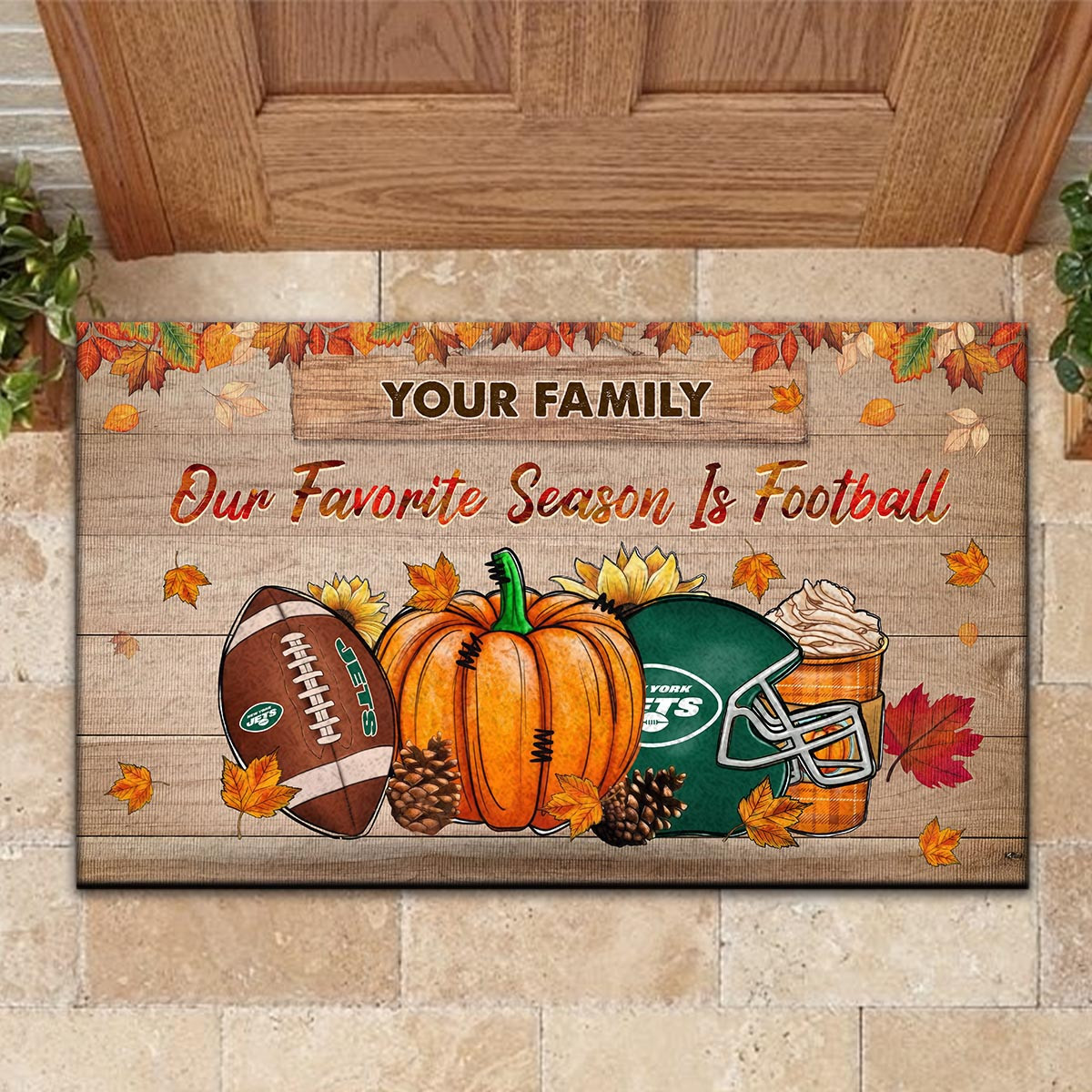 Sportswearmerch New York Jets NFL Our Favorite Season is Football Doormat For Fan