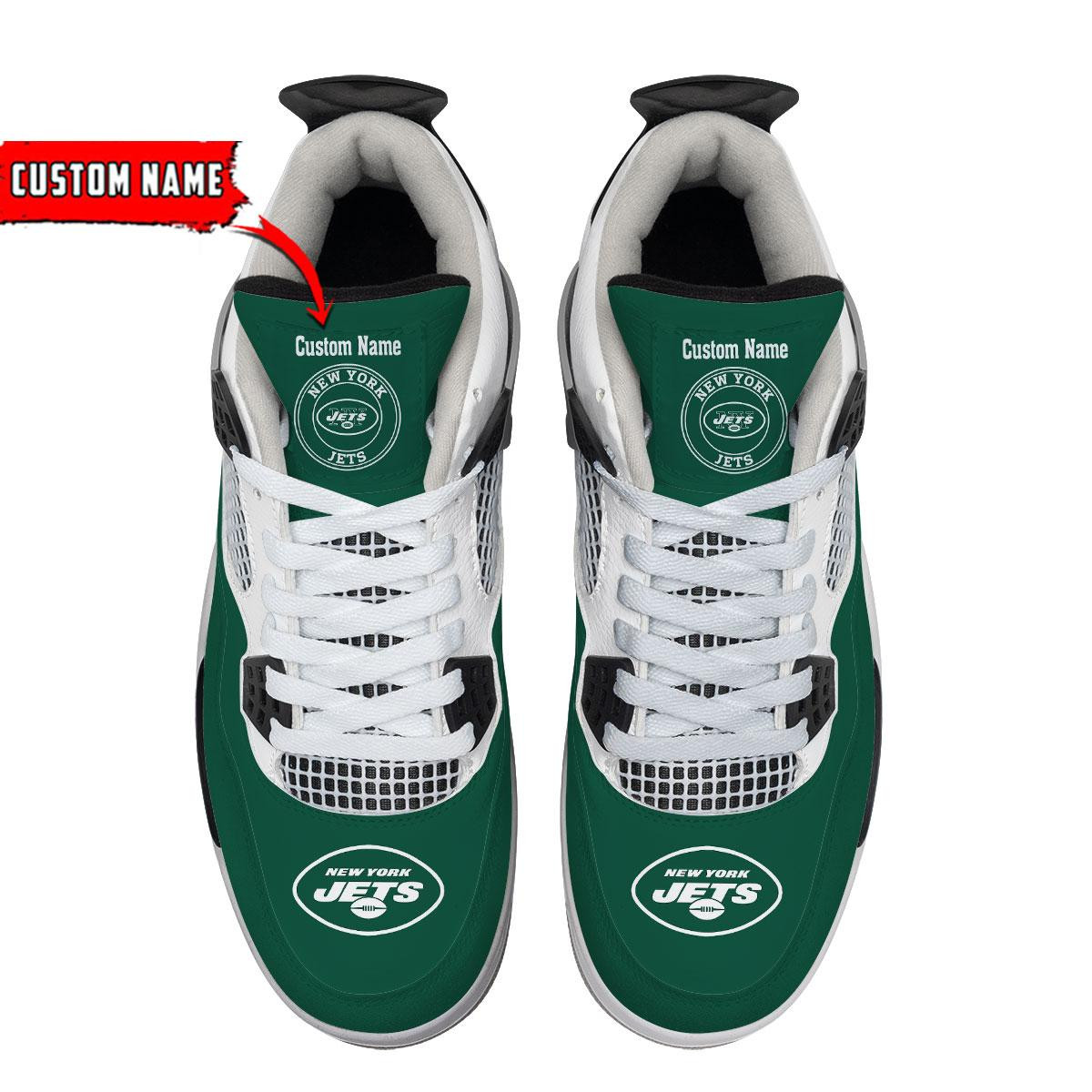 Sportswearmerch New York Jets NFL Personalized Air Jordan 4 SnAJ4 Sneakers Shoes For Men And Women