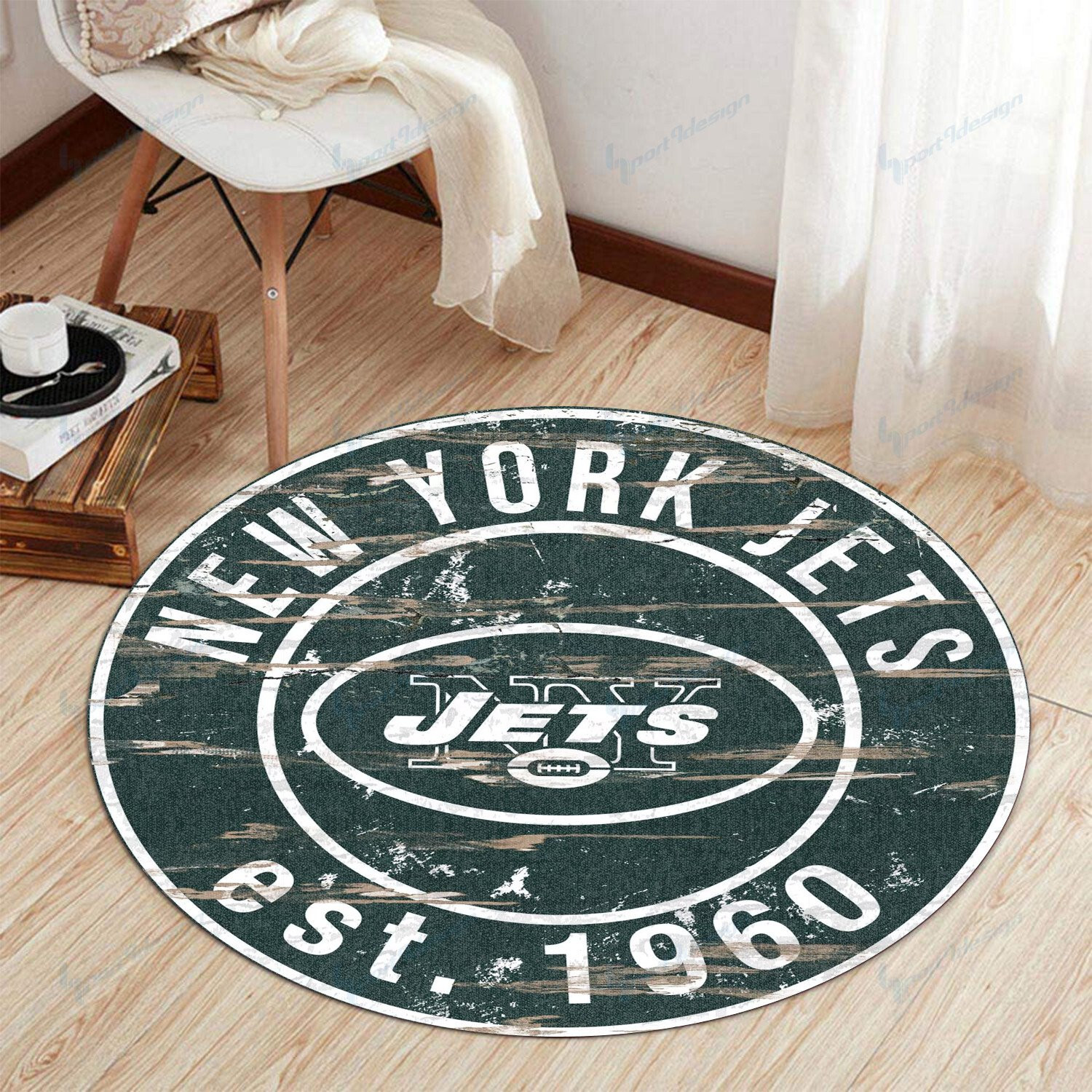 Sportswearmerch New York Jets NFL Round Rug For Fan