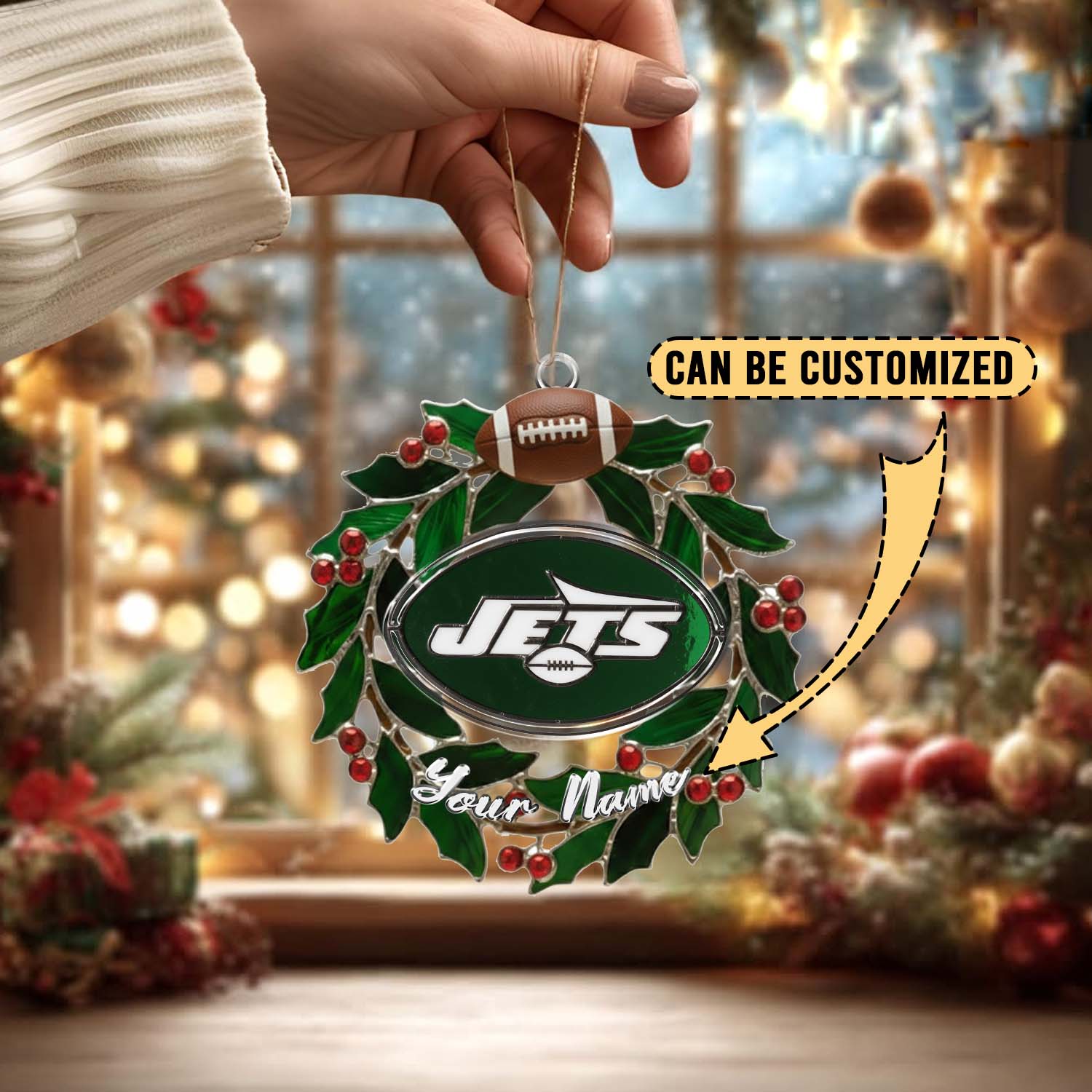 Sportswearmerch New York Jets NFL x Christmas Acrylic Ornament Gift For Fans