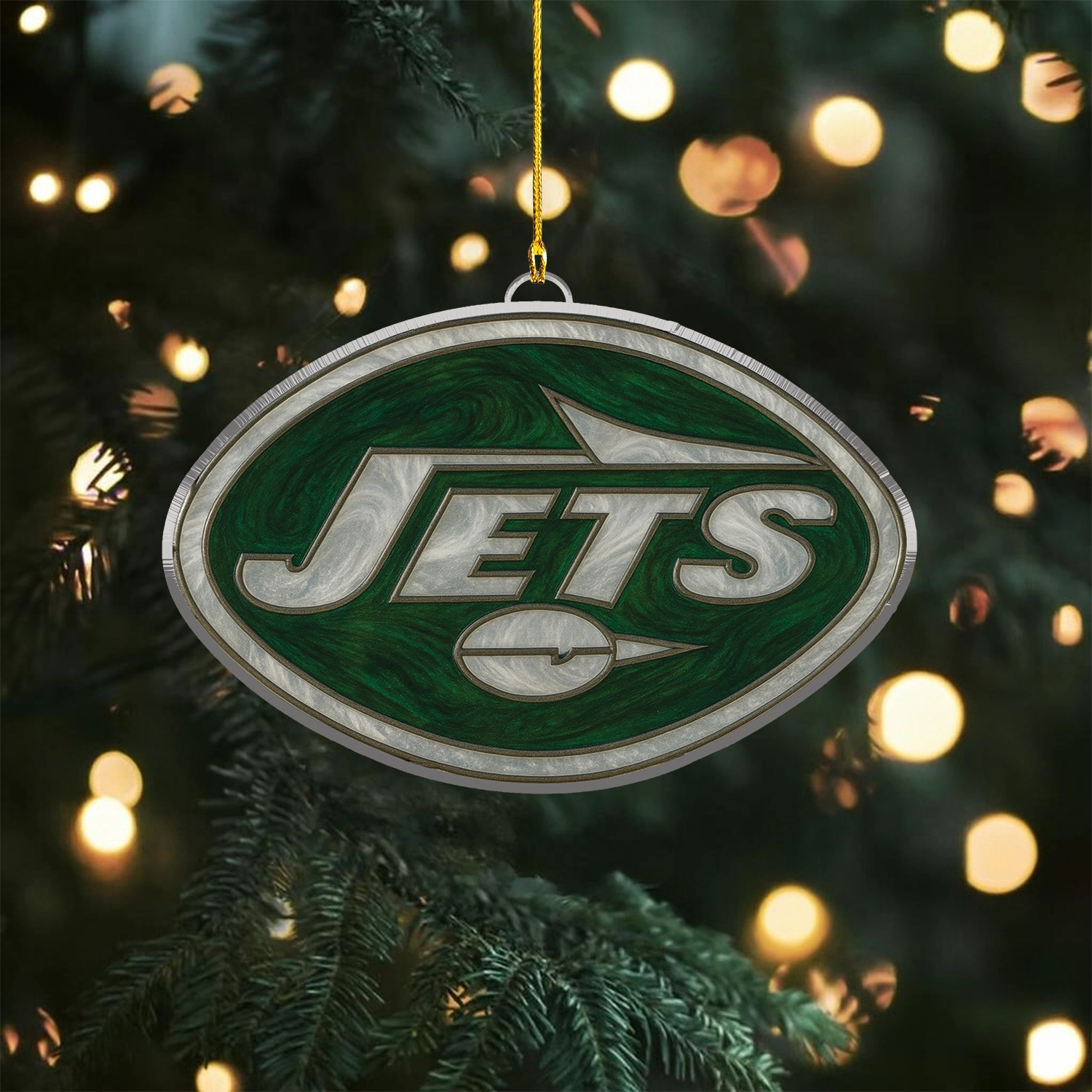 Sportswearmerch New York Jets NFL x Christmas Acrylic Ornament Gift For Fans