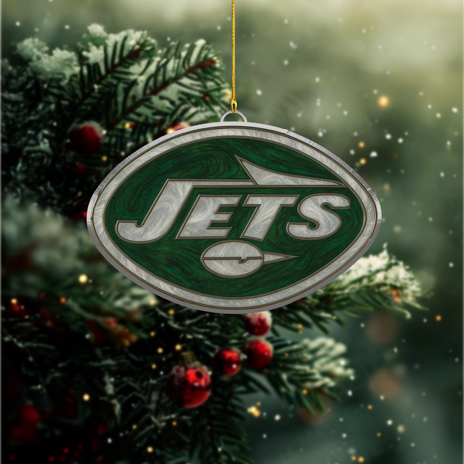 Sportswearmerch New York Jets NFL x Christmas Acrylic Ornament Gift For Fans