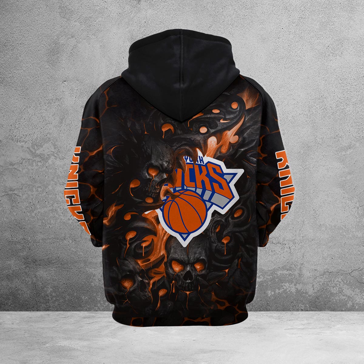 Sportswearmerch New York Knicks NBA Lava Skull Hoodie For Fan