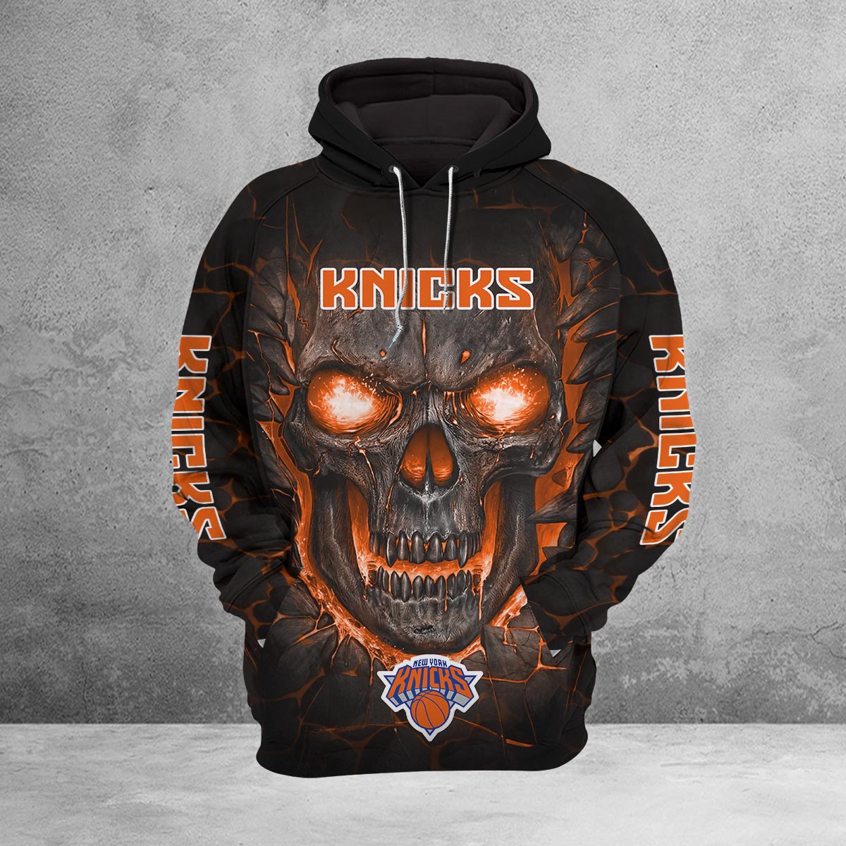 Sportswearmerch New York Knicks NBA Lava Skull Hoodie For Fan