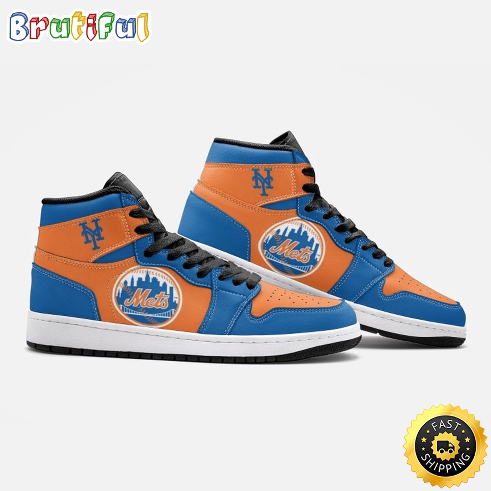 Sportswearmerch New York Mets MLB AJ1 High Sneakers Shoes For Men And Women