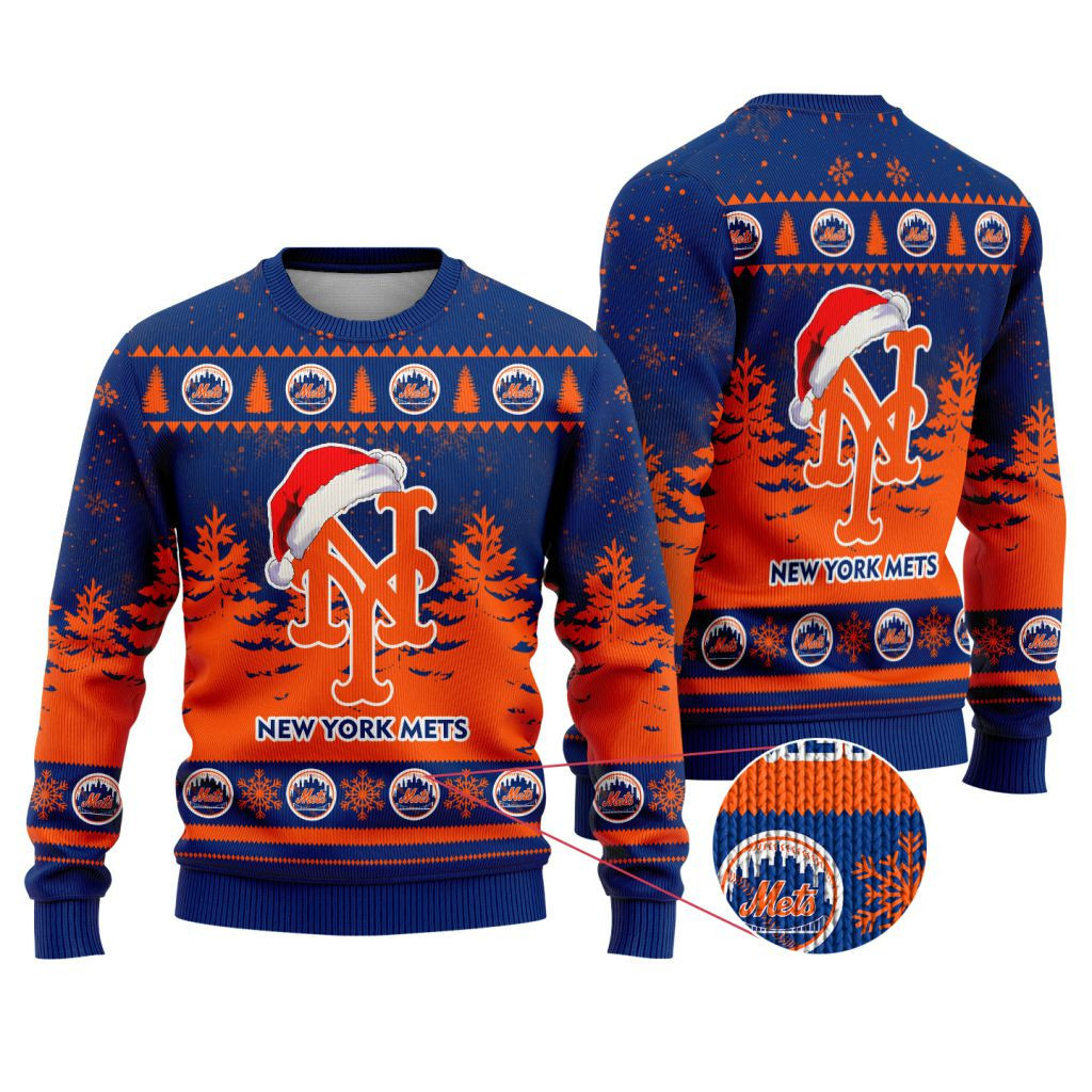Sportswearmerch New York Mets MLB Funny Christmas Ugly Sweater For Fans