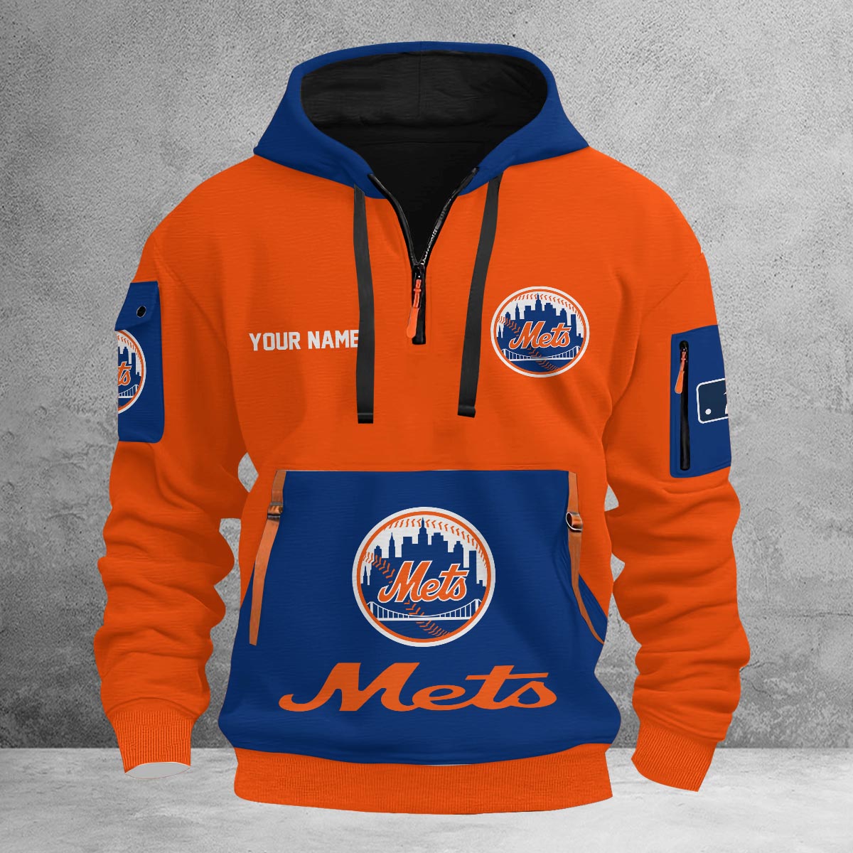 Sportswearmerch New York Mets MLB Half Zip Hoodie Personalized For Fan