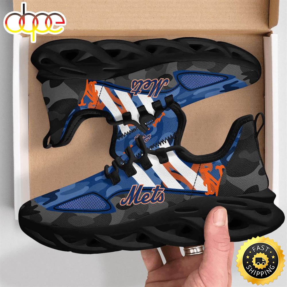 Sportswearmerch New York Mets MLB Military Camouflage Max Soul Shoes Sneakers For Men And Women
