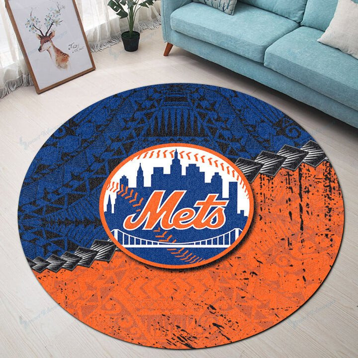 Sportswearmerch New York Mets MLB Round Rug For Fan