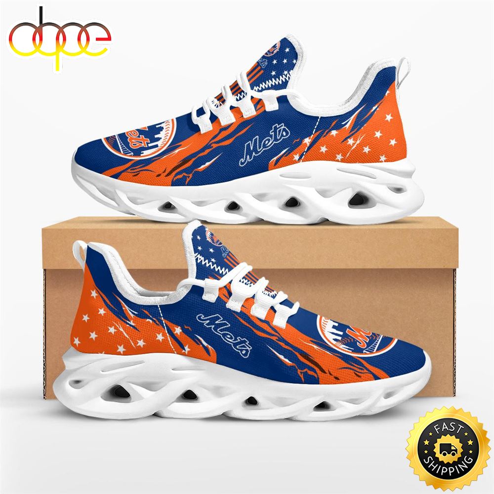 Sportswearmerch New York Mets MLB Stars and Stripes Max Soul Shoes Sneakers For Men And Women