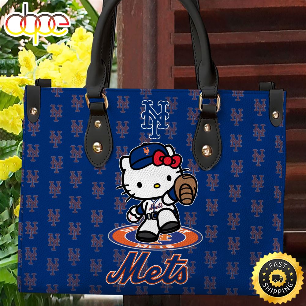 Sportswearmerch New York Mets MLB x Kitty Women Leather Hand Bag For Fan