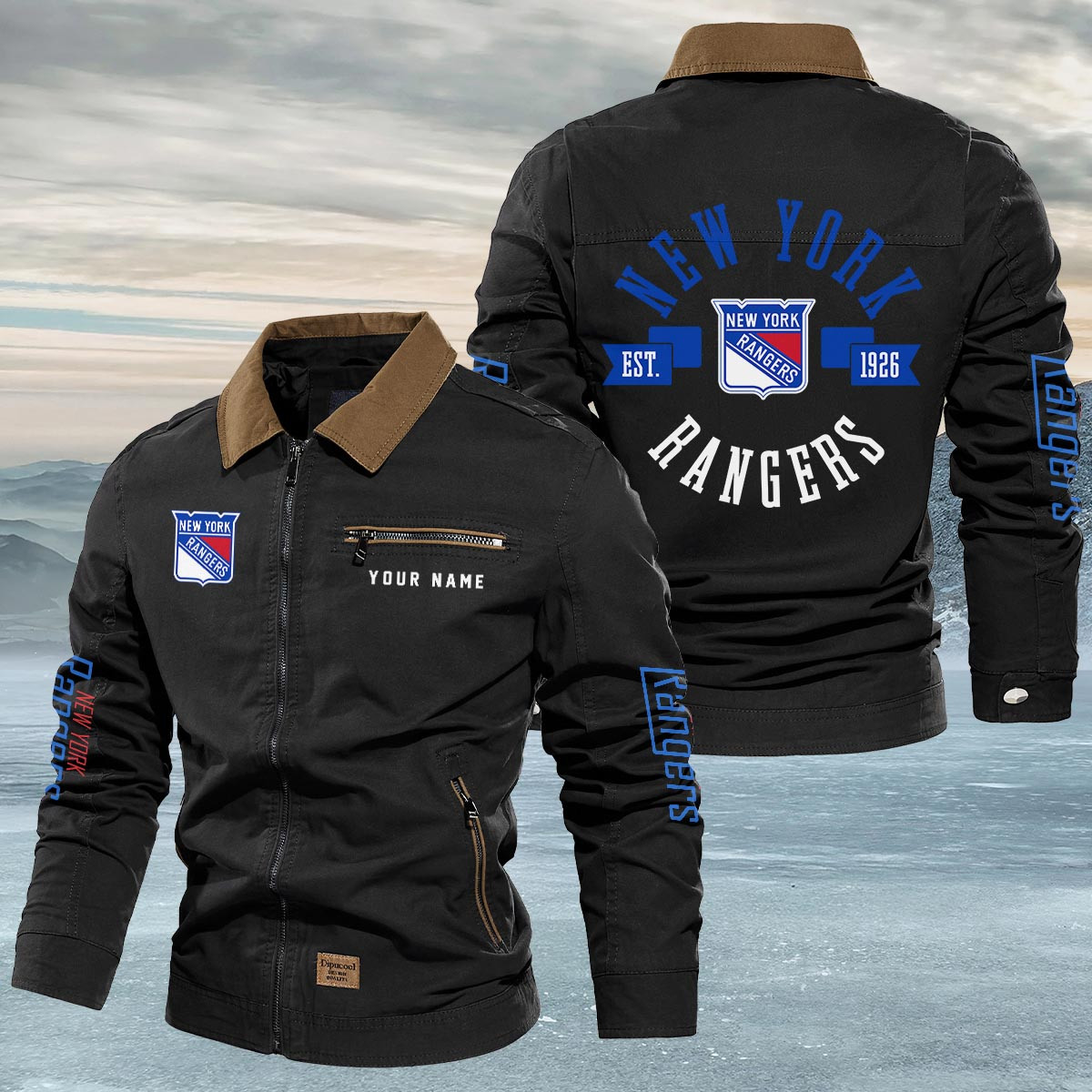 Sportswearmerch New York Rangers NHL Lapel Jacket For Fan