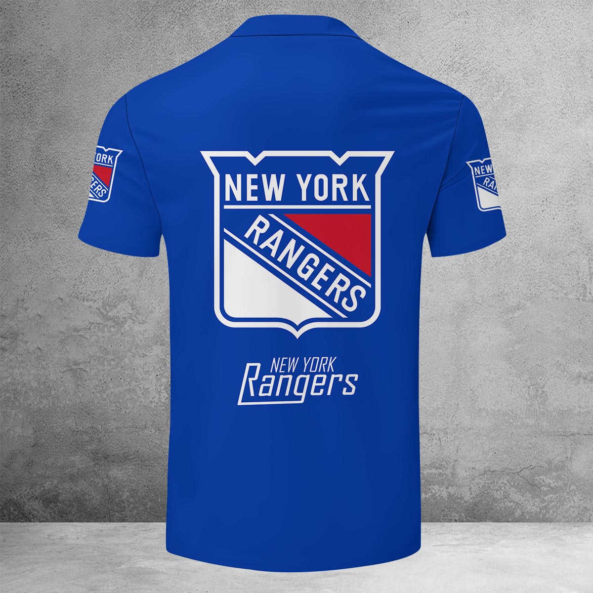 Sportswearmerch New York Rangers NHL Lapel Zip Polo Shirt For Fan