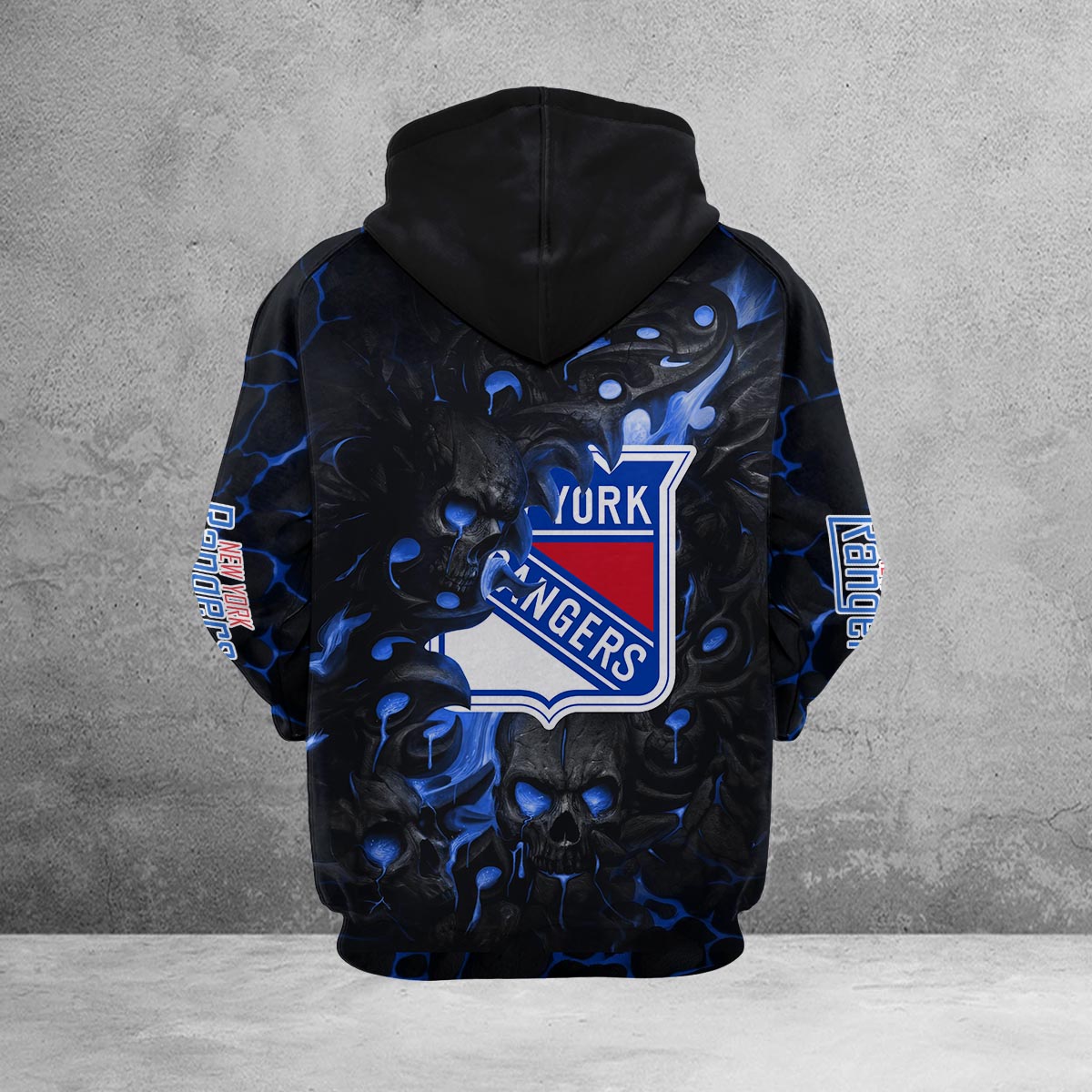 Sportswearmerch New York Rangers NHL Lava Skull Hoodie For Fan