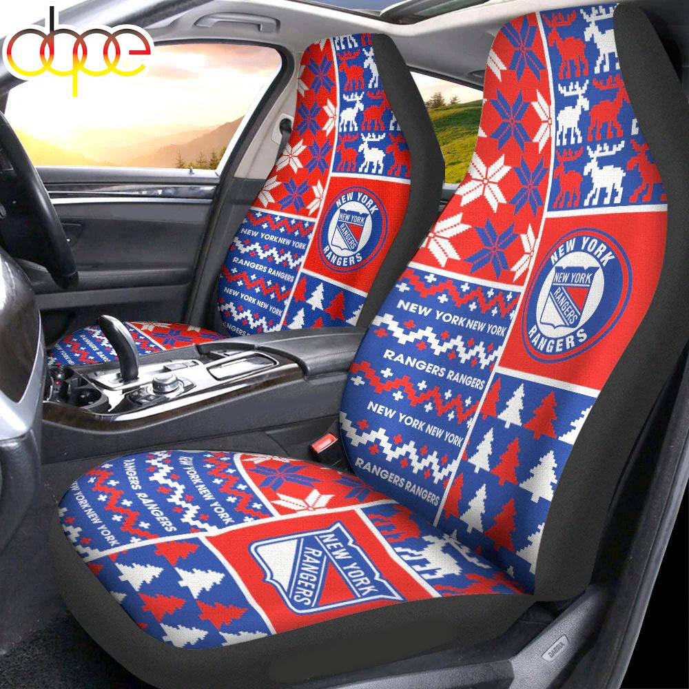Sportswearmerch New York Rangers NHL Ugly Christmas Car Seat Covers For Fan