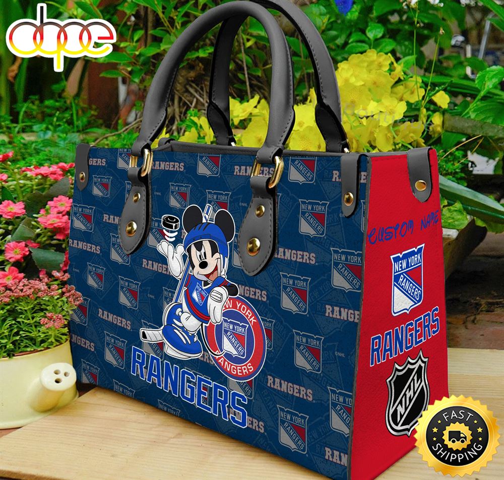 Sportswearmerch New York Rangers NHL x Mickey Women Leather Hand Bag For Fan