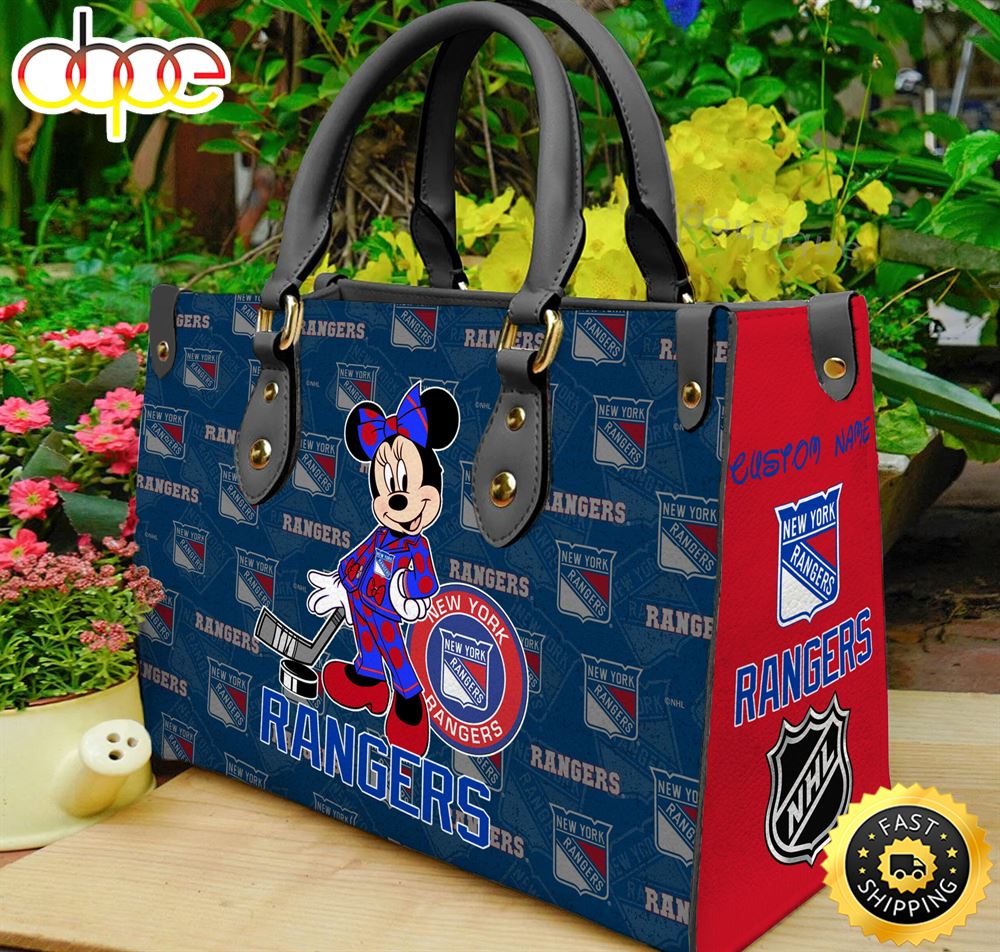 Sportswearmerch New York Rangers NHL x Minnie Women Leather Hand Bag For Fan