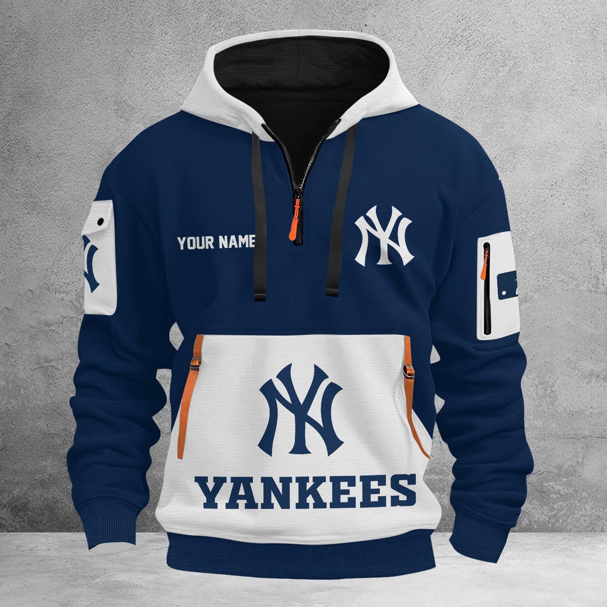 Sportswearmerch New York Yankees MLB Half Zip Hoodie Personalized For Fan