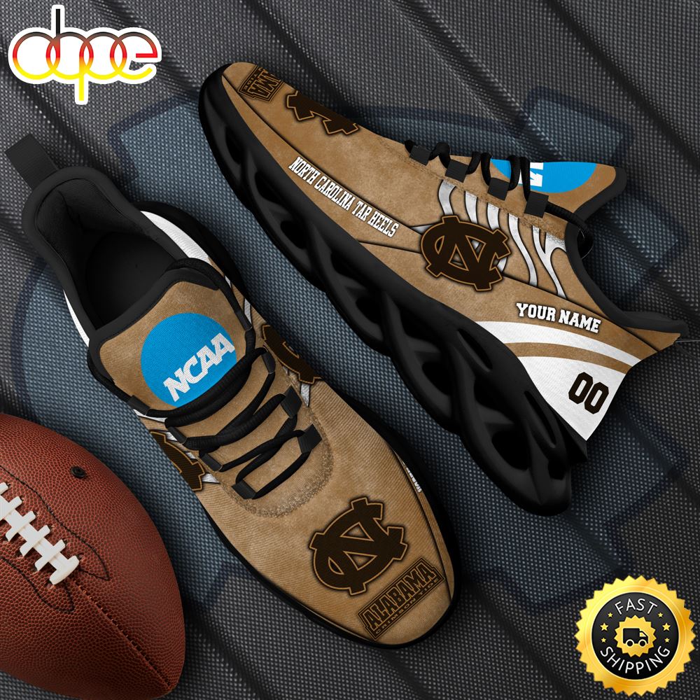 Sportswearmerch North Carolina Tar Heels NCAA Black Max Soul Shoes Sneakers For Men And Women