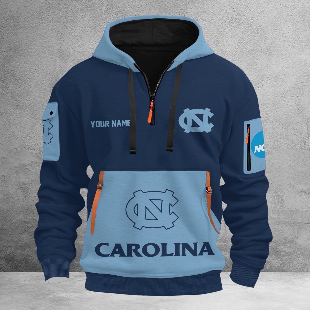 Sportswearmerch North Carolina Tar Heels NCAA Half Zip Hoodie Personalized For Fan