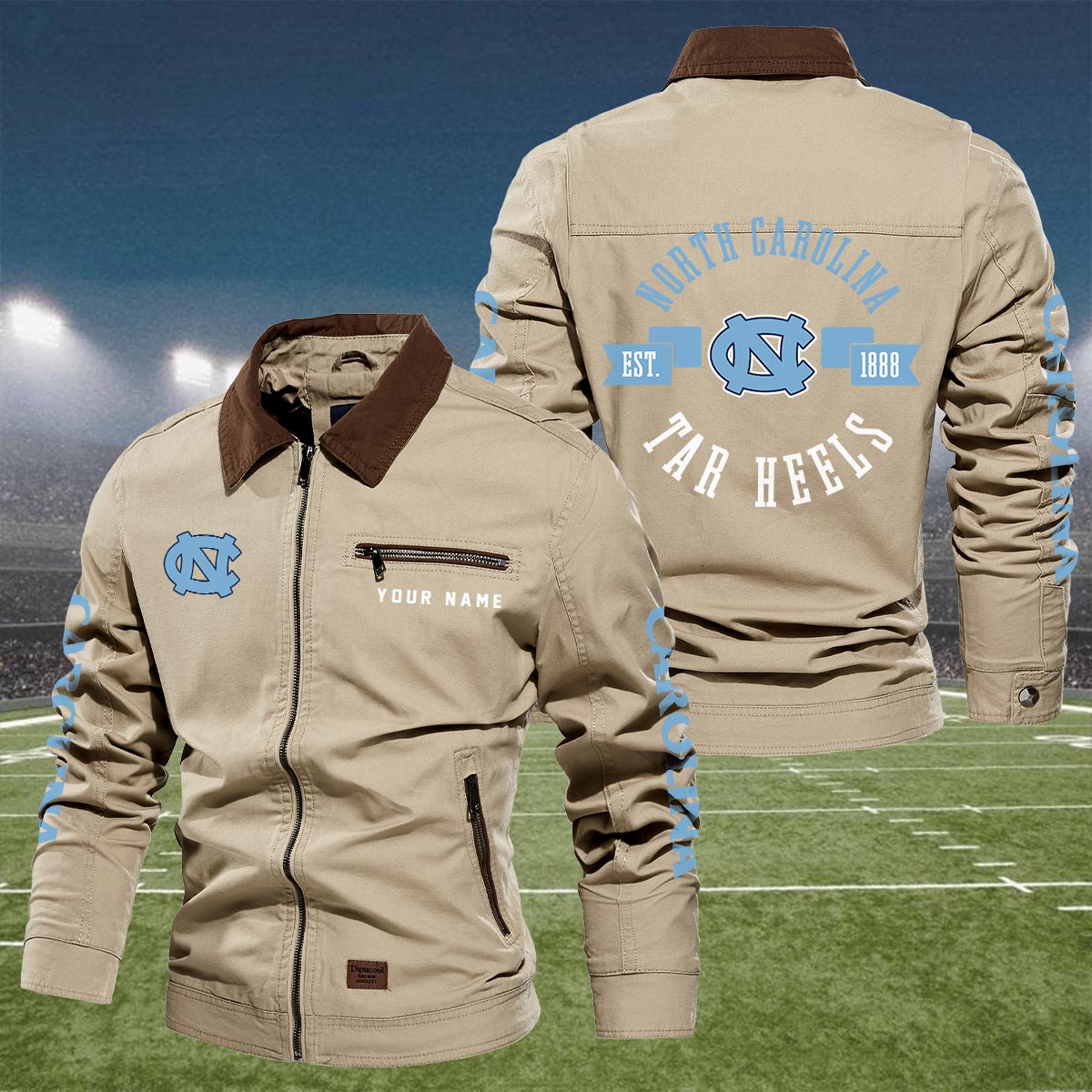 Sportswearmerch North Carolina Tar Heels NCAA Lapel Jacket For Fan