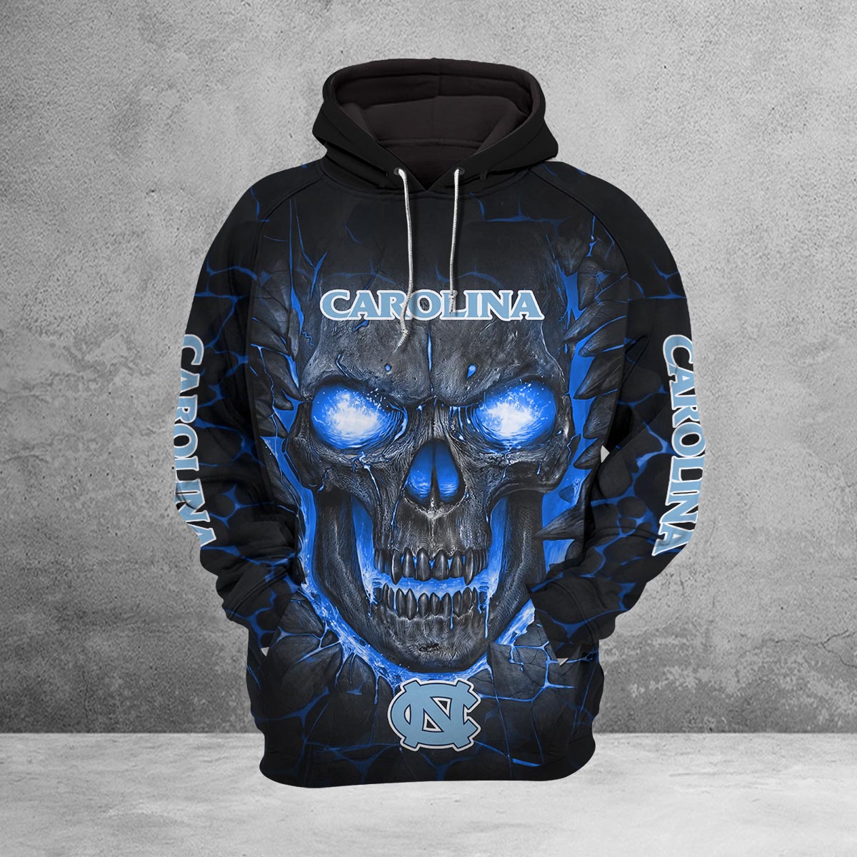Sportswearmerch North Carolina Tar Heels NCAA Lava Skull Hoodie For Fan