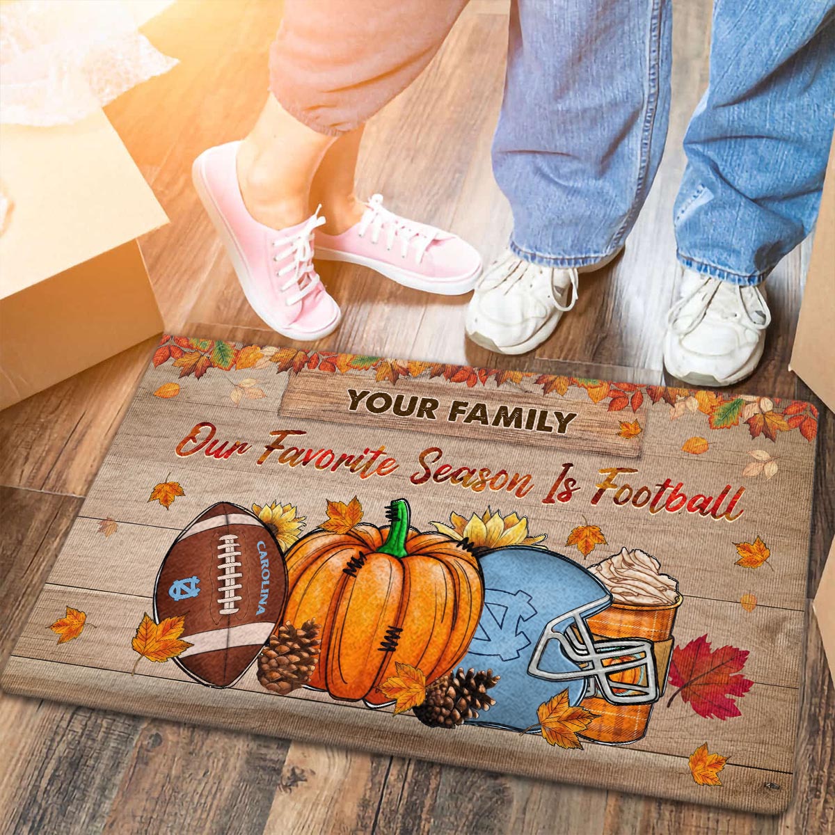 Sportswearmerch North Carolina Tar Heels NCAA Our Favorite Season is Football Doormat For Fan