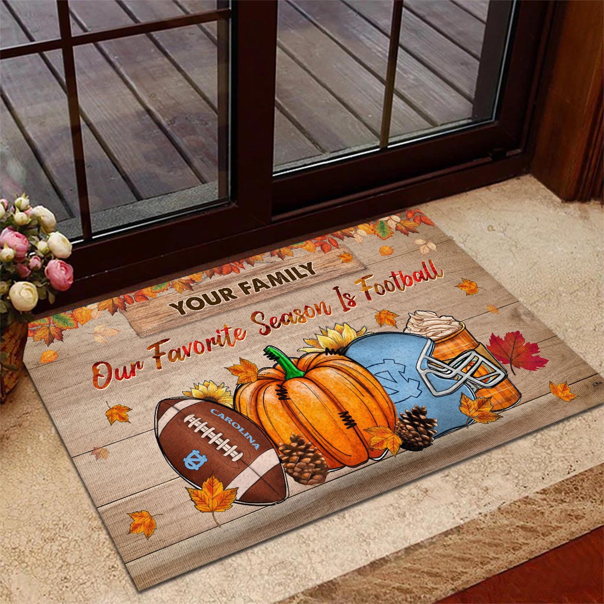 Sportswearmerch North Carolina Tar Heels NCAA Our Favorite Season is Football Doormat For Fan