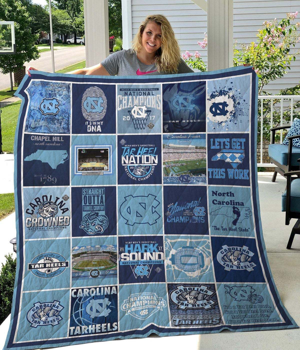 Sportswearmerch North Carolina Tar Heels NCAA Quilt Blanket For Fan