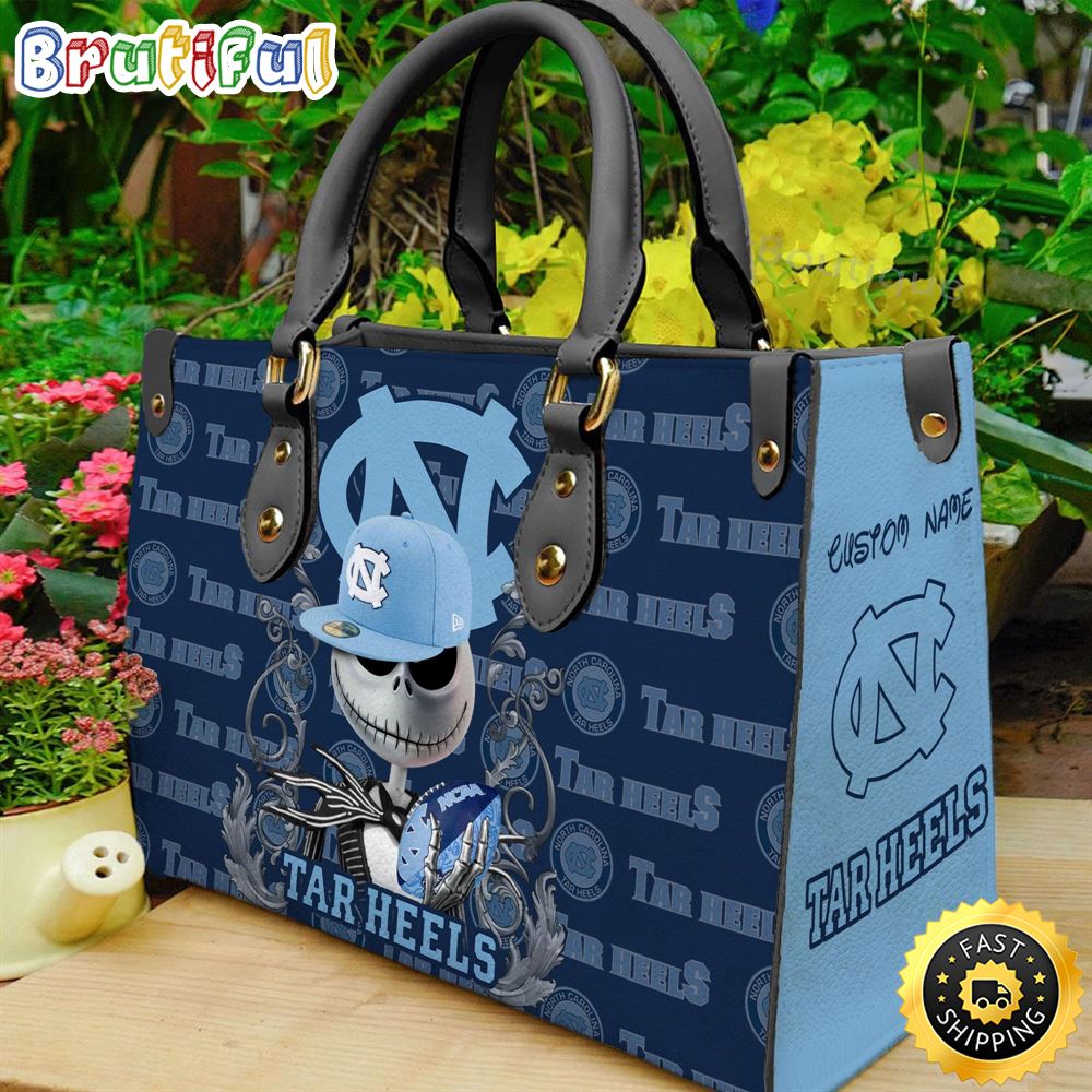 Sportswearmerch North Carolina Tar Heels NCAA x Jack Skellington Women Leather Bag For Fan