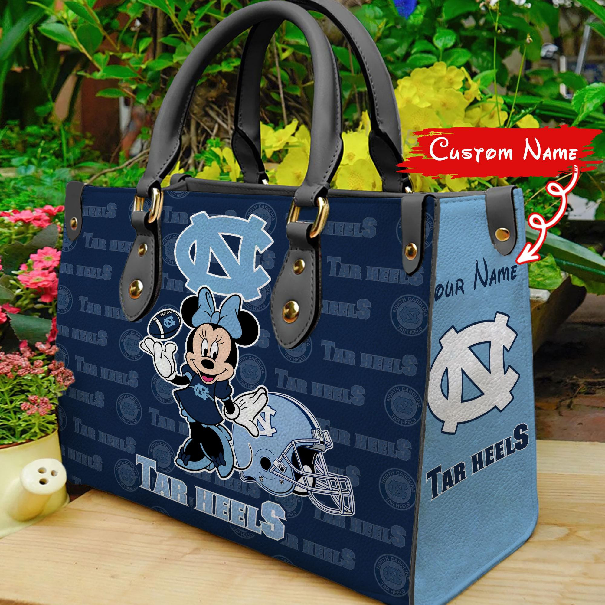 Sportswearmerch North Carolina Tar Heels NCAA x Minnie Women Leather Handbag For Fan