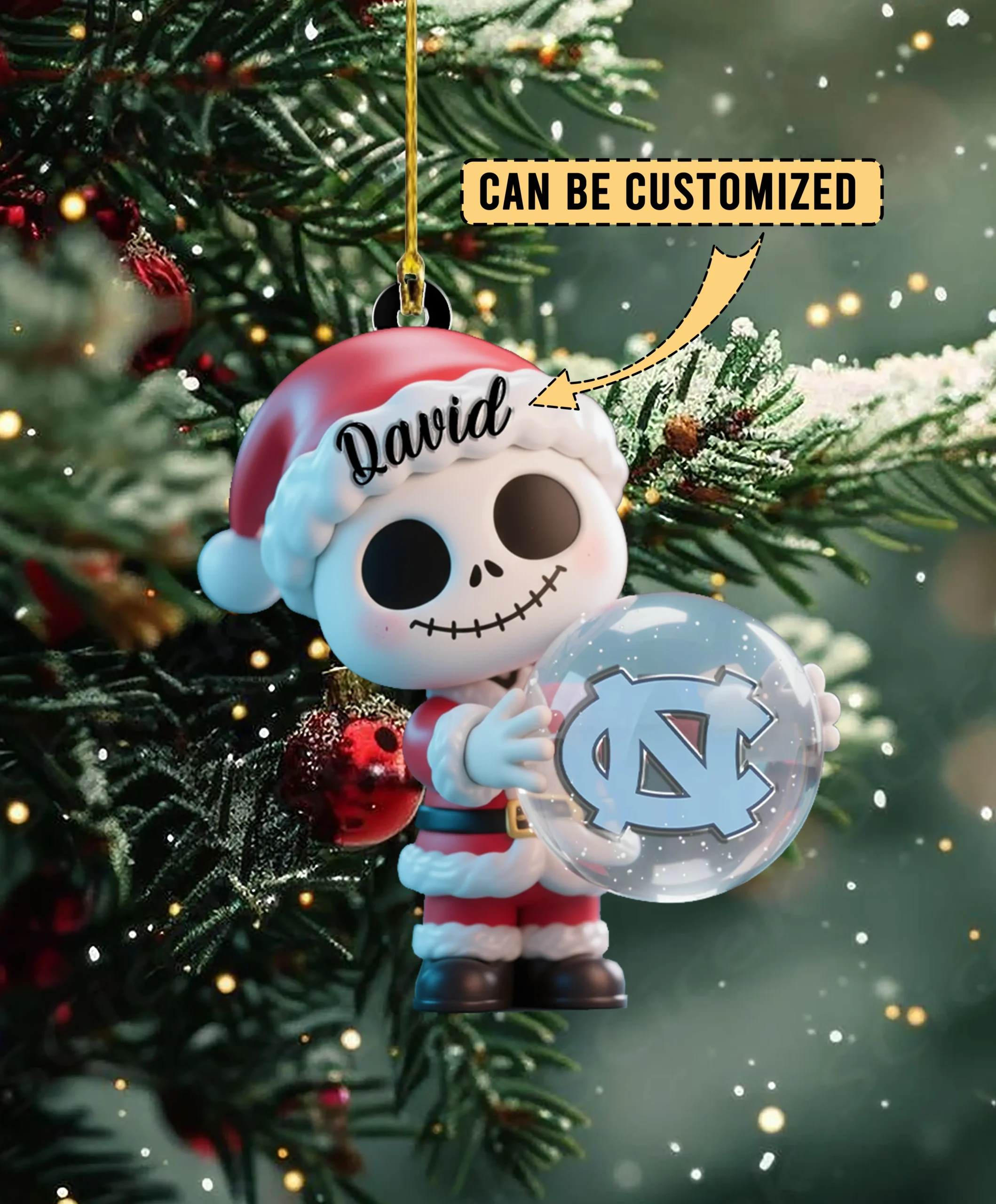 Sportswearmerch North Carolina Tar Heels NCAA x The Nightmare Before Christmas Acrylic Ornament Gift For Fans