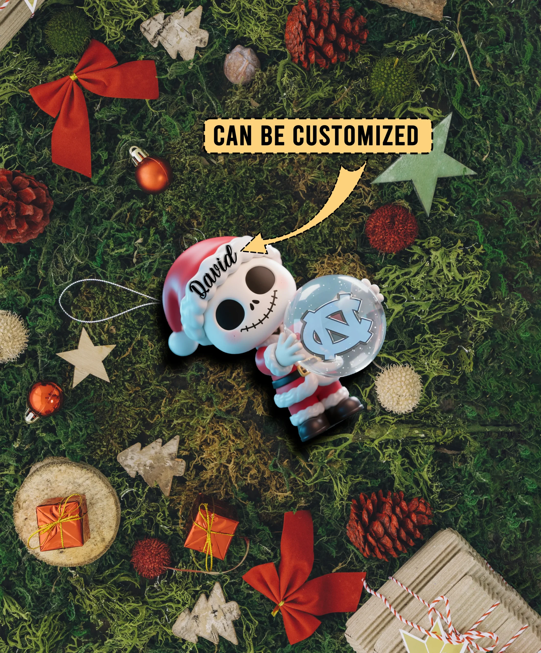 Sportswearmerch North Carolina Tar Heels NCAA x The Nightmare Before Christmas Acrylic Ornament Gift For Fans